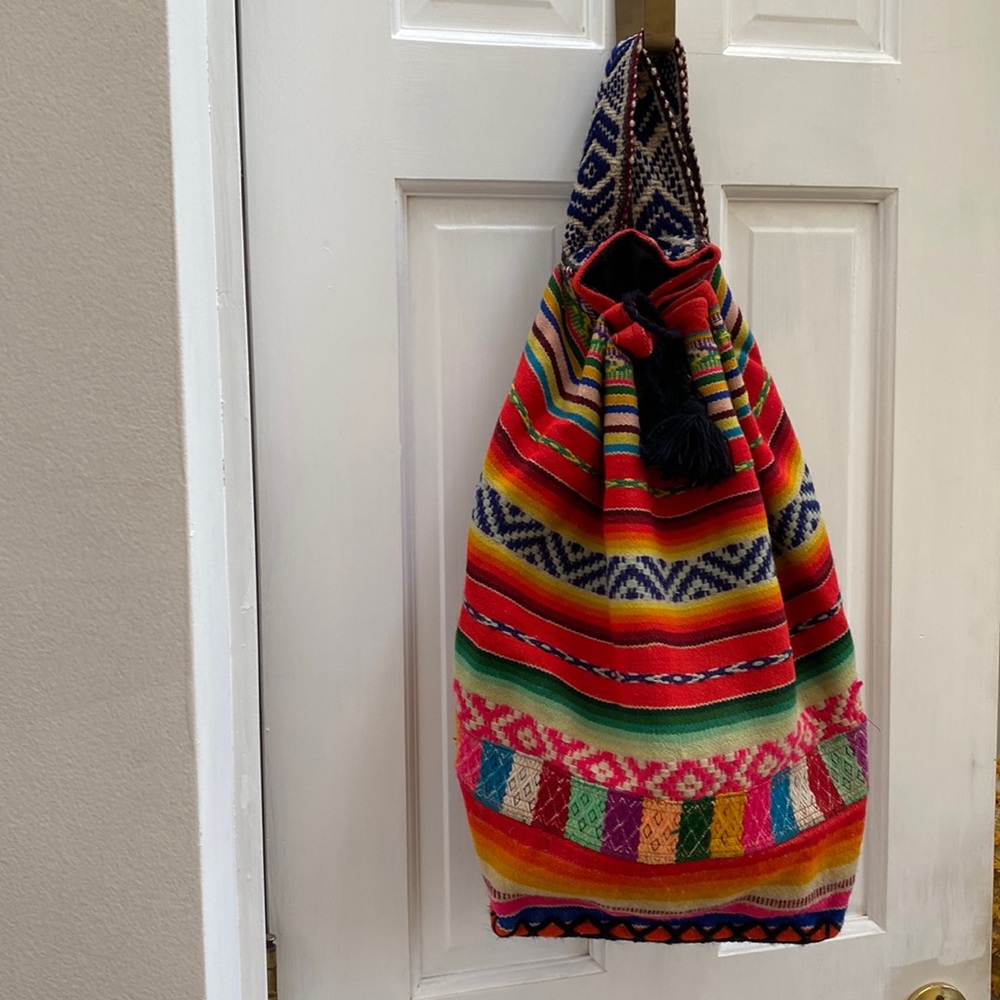 Peru manta wool backpack colorful